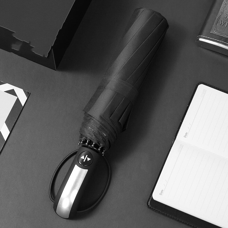 Xiaomi-paraguas plegable automático para mujer, sombrilla resistente a la lluvia y al viento, con recubrimiento negro, Unisex, 2022: black