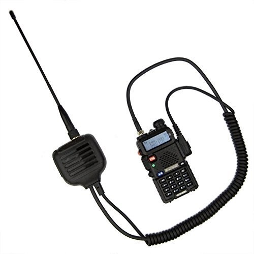 UHF VHF Two Way Radio Speaker Microphone with SMA connector antenna, radio speakers, portable radio speakers