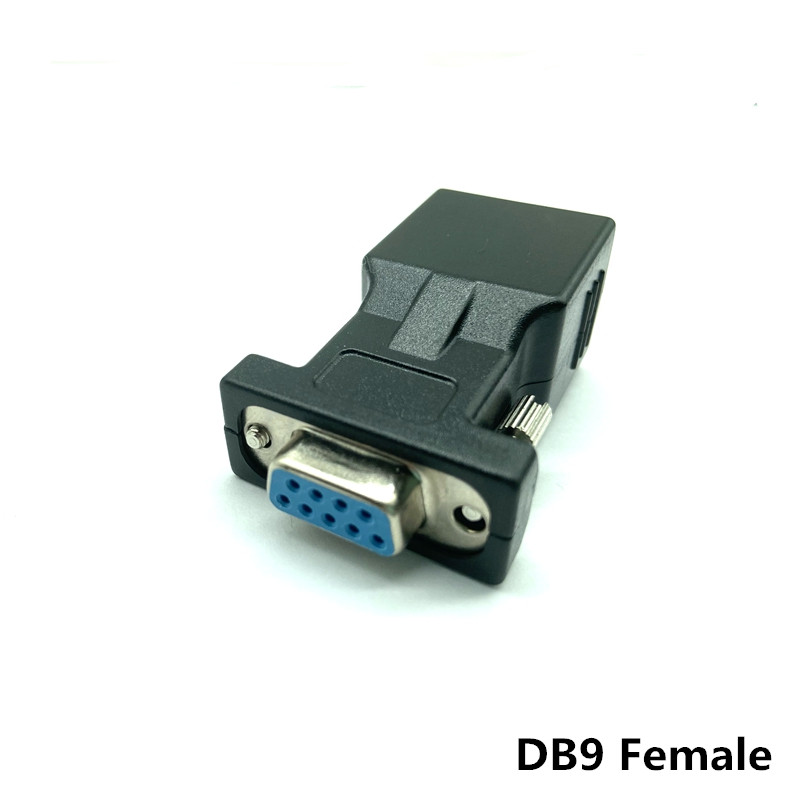Com port til lan ethernet port konverter  db9 rs232 han hun til  rj45 hun adapter 1 stk kræver ingen ekstern strøm: Db9- hun