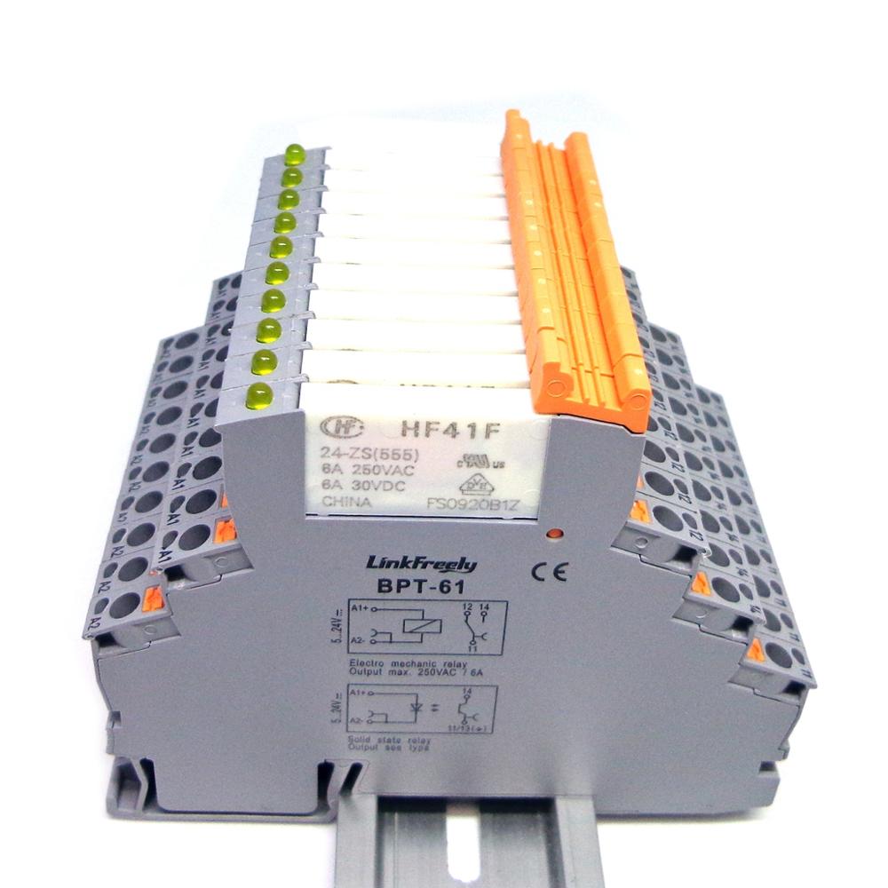 10 stk ark relé bpt -61 hf41f-24- zs  hf41f-12- zs  hf41f-5-zs 6a 1co hf41f 5v 12v 24v oblat relé og opprinnelig