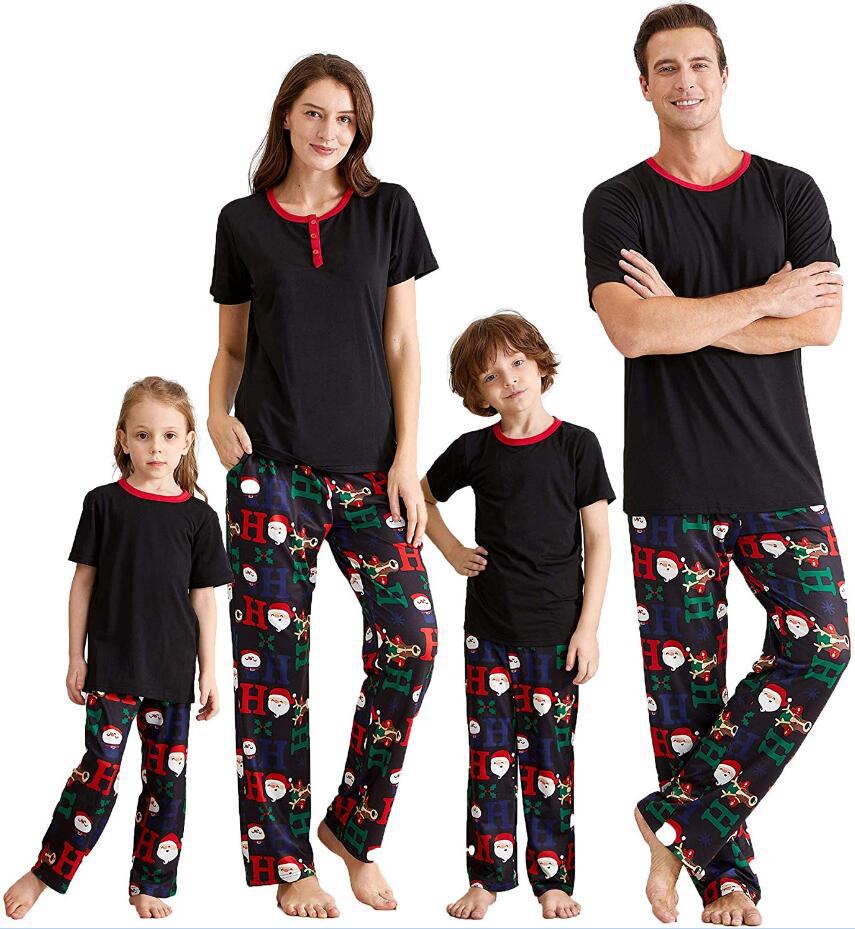 Ensembles de pyjamas assortis pour la famille, pyjamas de noël, tenue de nuit, imprimés de dessins animés, vêtements assortis, mère, père et enfant