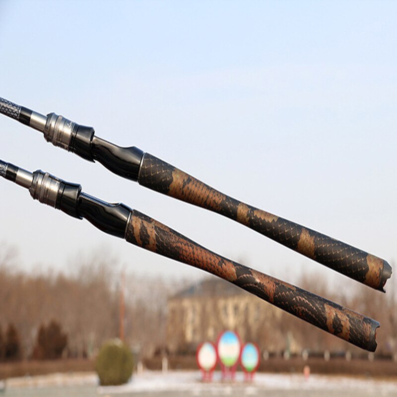 Carbon Long Cast Rod H Adjustment Super Hard Black Fish Rod Bass Rod Sea Fishing Lure Rod 2.1m 2.28m 2.4m Ceramic Guide Ring