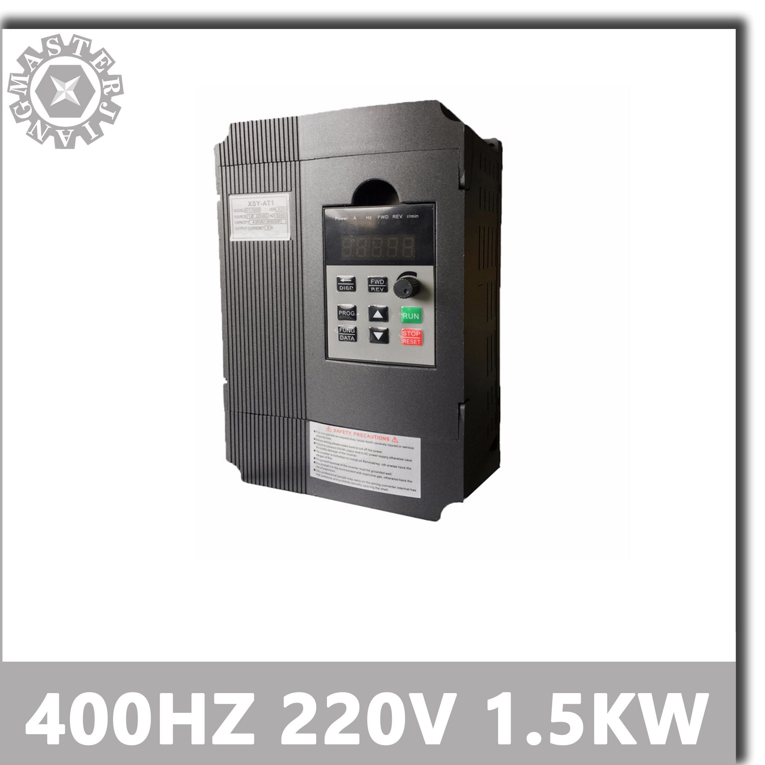 1500W 220V Inverter AT1 220V 1.5KW 400Hz Inverter Single-phase Input VFD 3 Phase Output Frequency Converter Adjustable Speed