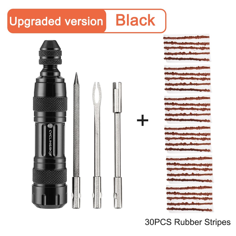 Bicycle Tubeless Tire Repair Kit Tire Drill Rubber Strips Tyre Puncture Sealant Bicycle Repair Tools: Tool B Set Plus