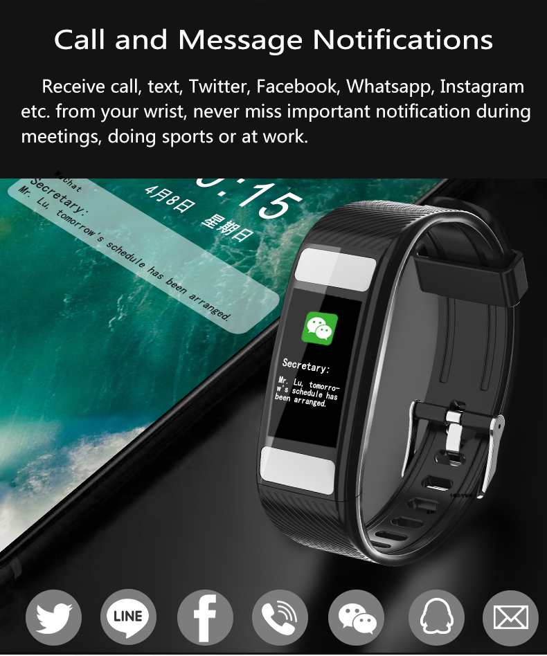 Czjw C33 Lichaamsvet Smart Watch Hartslag Health Monitor Bmi Ecg Ppg Stappenteller Slaap Ip67 Waterdichte Smart Armband Man Vrouw