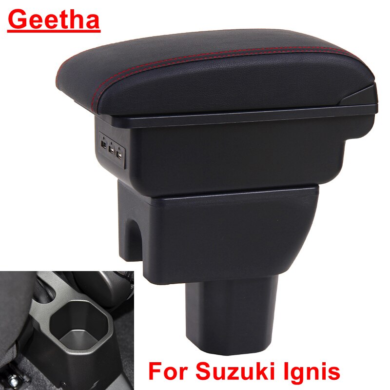 For Suzuki Ignis Car Armrest Box Retrofit Parts Central Store Content Accessories Interior Details Cup Holder USB Charging