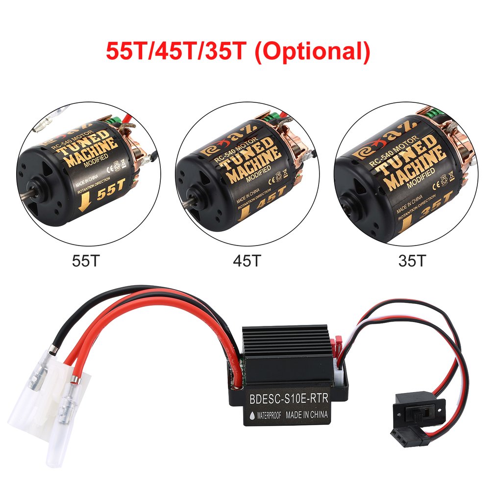 RC 540 35T 45T 55T Brushed Motor With 320 Speed Controller Waterproof ESC for Traxxas for Hsp for Redcat for Tamiya