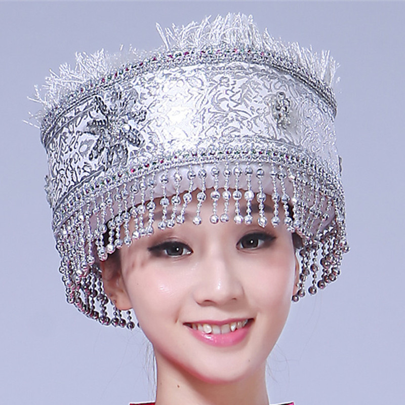 Hmong Miao Dance Hat For Women Traditional Clothing Hats With Tassel Accessories Festival Performance Headwear Vintage Headdress: 10