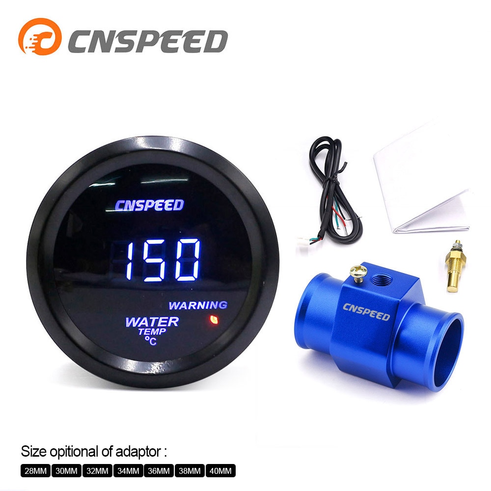 CNSPEED 2 zoll 52 zoll LED digital auto wasser temperatur gauge 40-150 grad Celsius mit wasser temperatur sensor YC101333