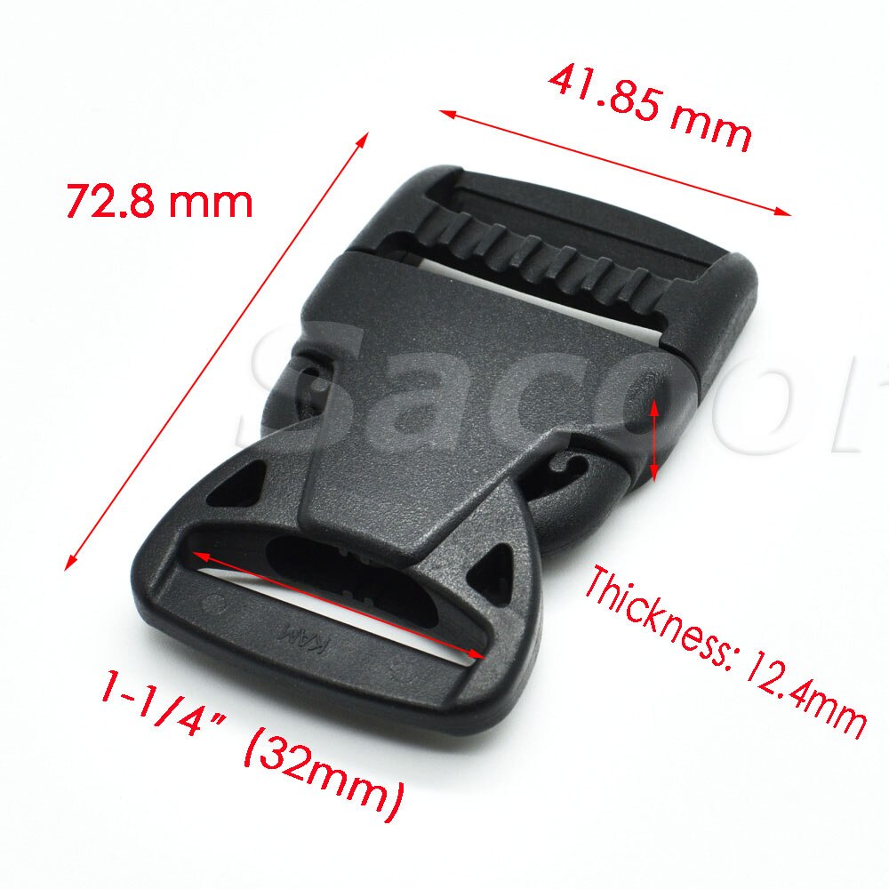 1pcs/pack Plastic Side Release Buckle Belt Buckle Package accessories Ribbon Slider Dog Collar Black: Webbing Size 32mm