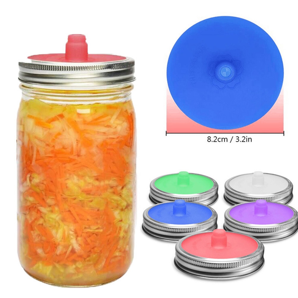 Brede Mond Mason Jar Deksels Siliconen Pickles Afsluitdeksel Gisten Fles Cap