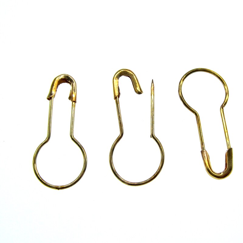 100Pcs Copper Small Safety Pins DIY Craft Supplies Round Calabash Buckle Pins Clothes Knitting For Sewing Tool 2.0cm: Gold