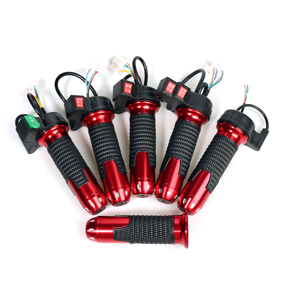 1 Pair Handles Three-speed Turn Handle Throttle Gas Pedal Aluminum Alloy For Electric Scooter Motorcycle Supplies