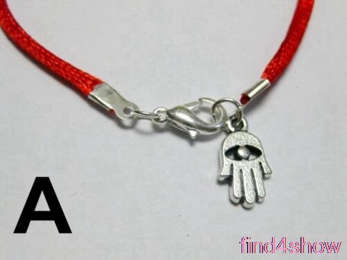10 pulseras de la buena suerte con forma de ojo de cuerda roja, mano de Hamsa, &quot;Estrella de David&quot;: A