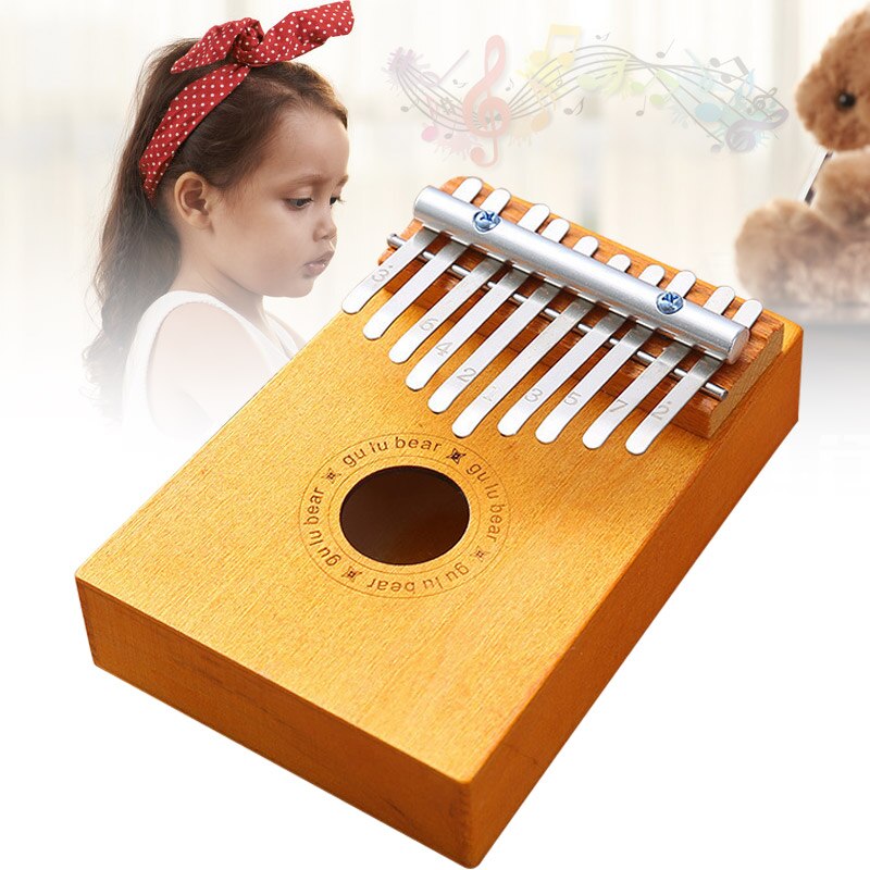 Kalimba 10 Tasten Daumenklavier - Massives Mahagoni - Tragbares Fingerklavier