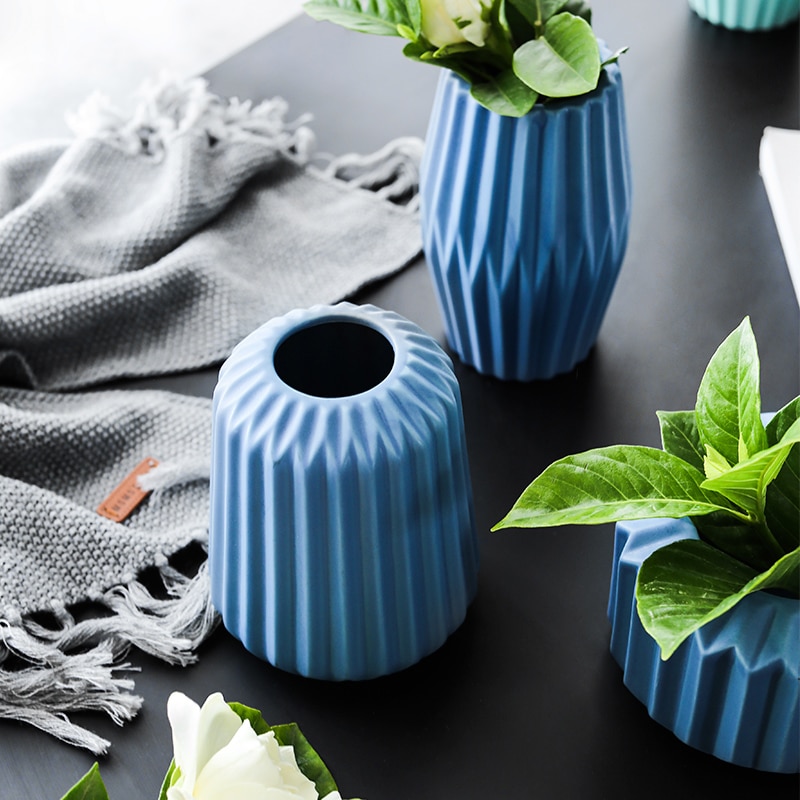 1pc vases origami en céramique pour fleurs, décoration d'intérieur, vase de table, pièce maîtresse en porcelaine, récipient pour plantation d'eau