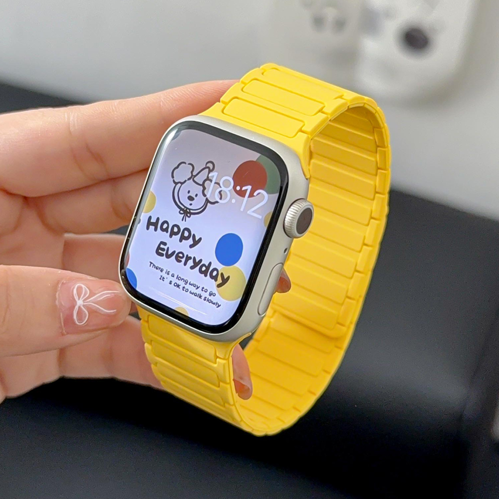 Silicone Strap for Apple Watch 46mm 42mm 49mm 45mm 41mm 44mm 40mm Magnetic Band for IWatch Ultra 2 Series 10 9 8 7 6 SE 5 4 3: GREEN BLUE / 19mm