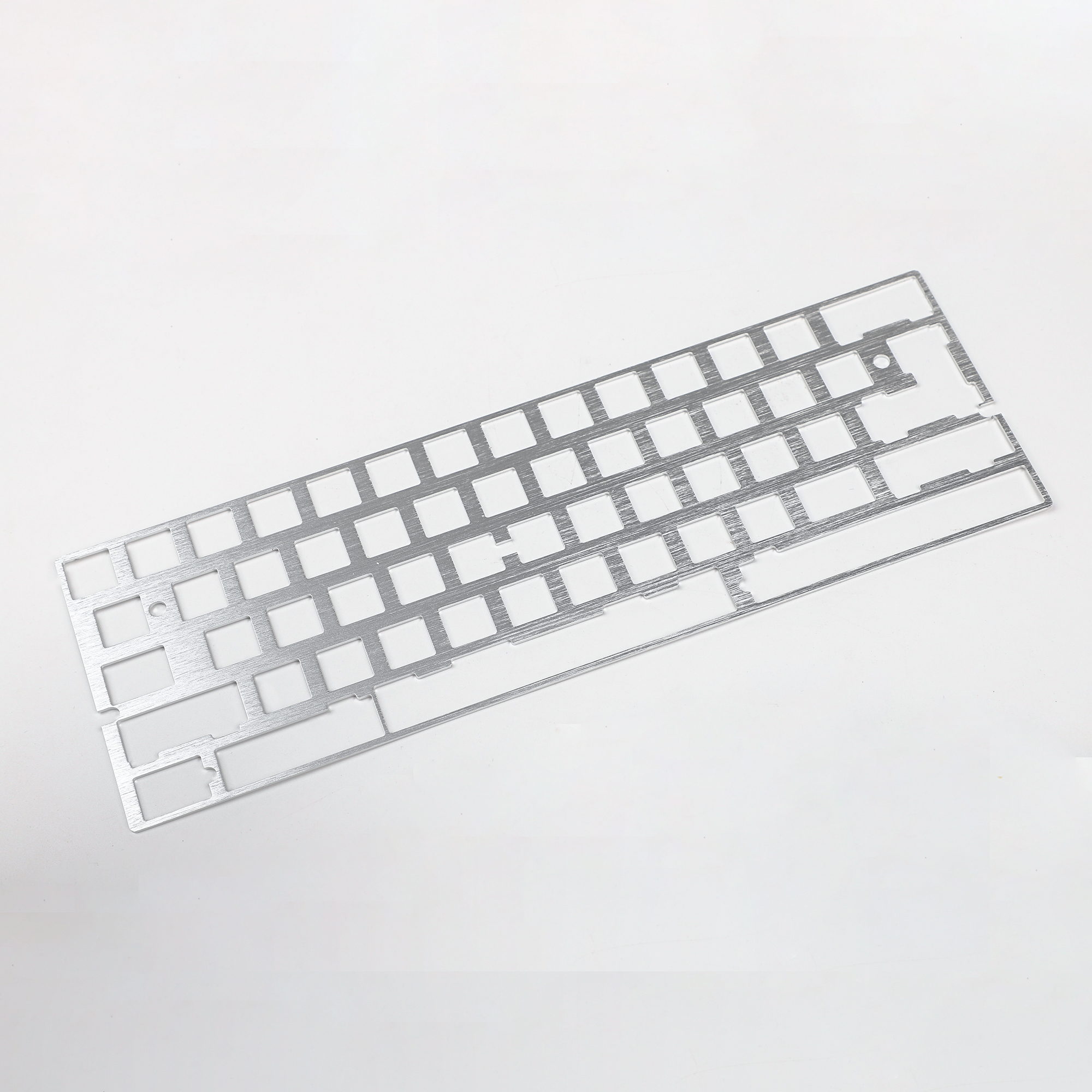 60% 61 64 Minila Universal Aluminum Brass Steel Positioning Board Plate For DZ60 GH60 XD64 Bface YD64MQ DIY Mechanical Keyboard: Silver