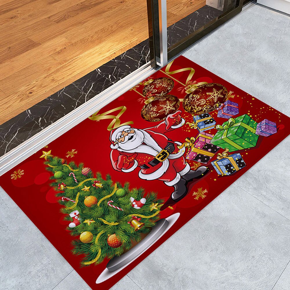Glædelig jul velkomstdørmåtter 40 x 60cm juletræ dekorativt indendørs hjemmetæpper indretning badeværelse skridsikker tæppe / tæppe: Jeg