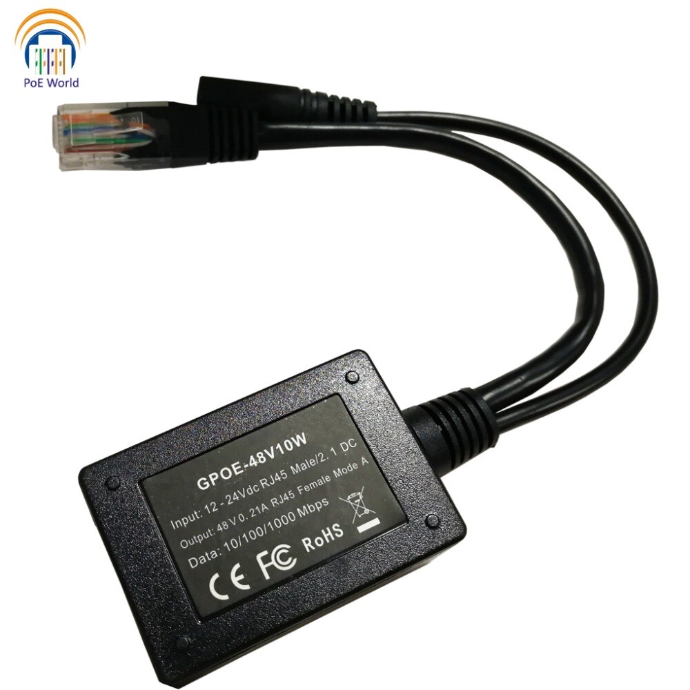 PoE Converter 10-30V DC Input Power Over Ethernet Output 48Volts PoE Converter for any 802.3af or 48V devices