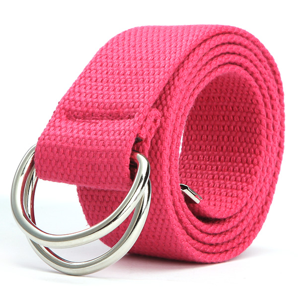 Trendy Mode Riem 10 Kleur Dames heren Canvas Dubbele Ring Gesp Casual Wilde Geweven Riem