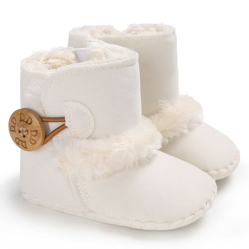 Winter Baby Jongen Meisje Laarzen Schoenen 6 Kleuren Sneeuw Half Laarzen Baby Kids Soft Antislip Warm katoenen Schoenen: WHITE / 0-6 months
