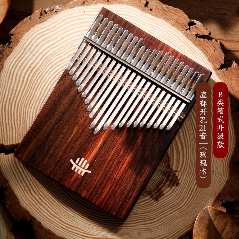 Hluru Kalimba 17 Key Instrument Full Solid Wood Thumb Piano 21 Key Kalimba Musical Mbira Acacia For Beginners: Rosewod 21 B
