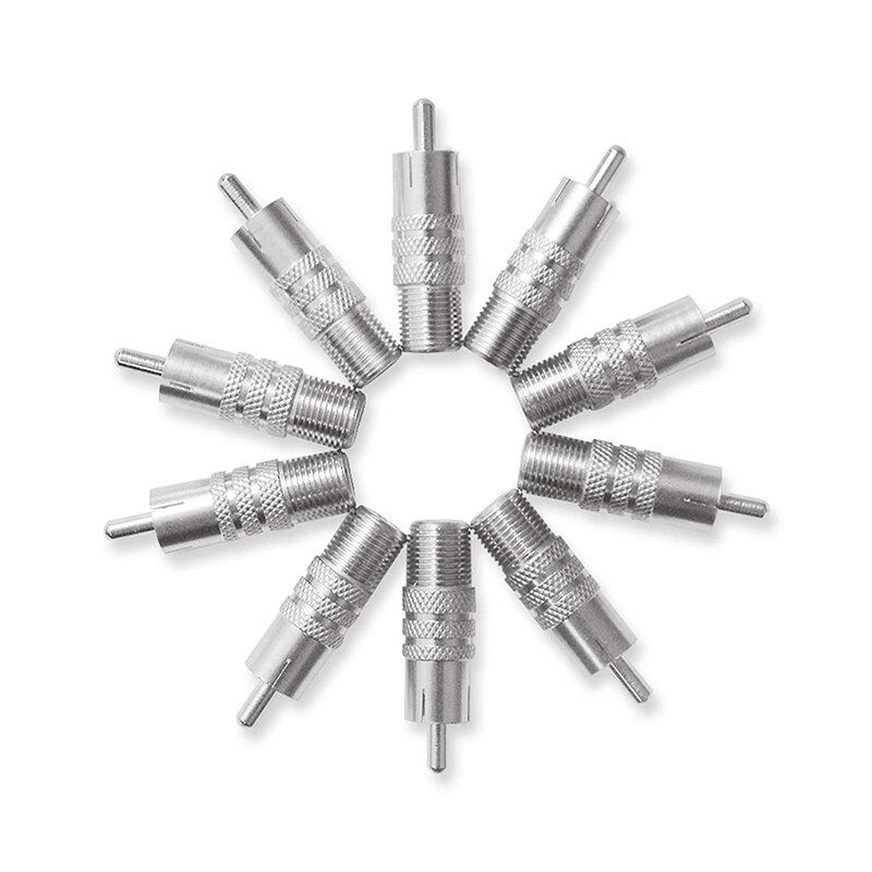 10 PCS/Set F Type Female To RCA Male Coaxial Cable Adapter, Straight Coupler Adapter Connector For Video Audio