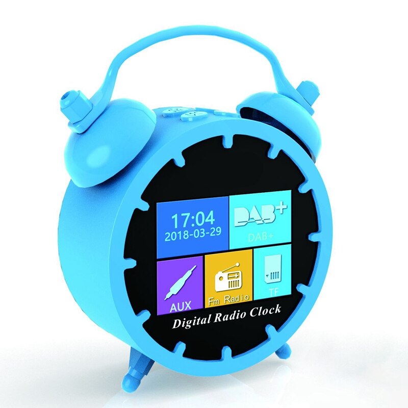 Mini dab/dab-radio, draagbare fm-wekkerradio, bluetooth-muziekspeler, oplaadbaar met tf-kaart, volledig kleuren lcd-scherm, sn bluetooth-muziek