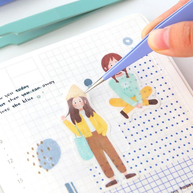12 Stuks Messen Multifunctionele Vleesmes Scrapbook Sticker Pincet Kleur Non-Slip Handvat Papier Snijden Mes Briefopener