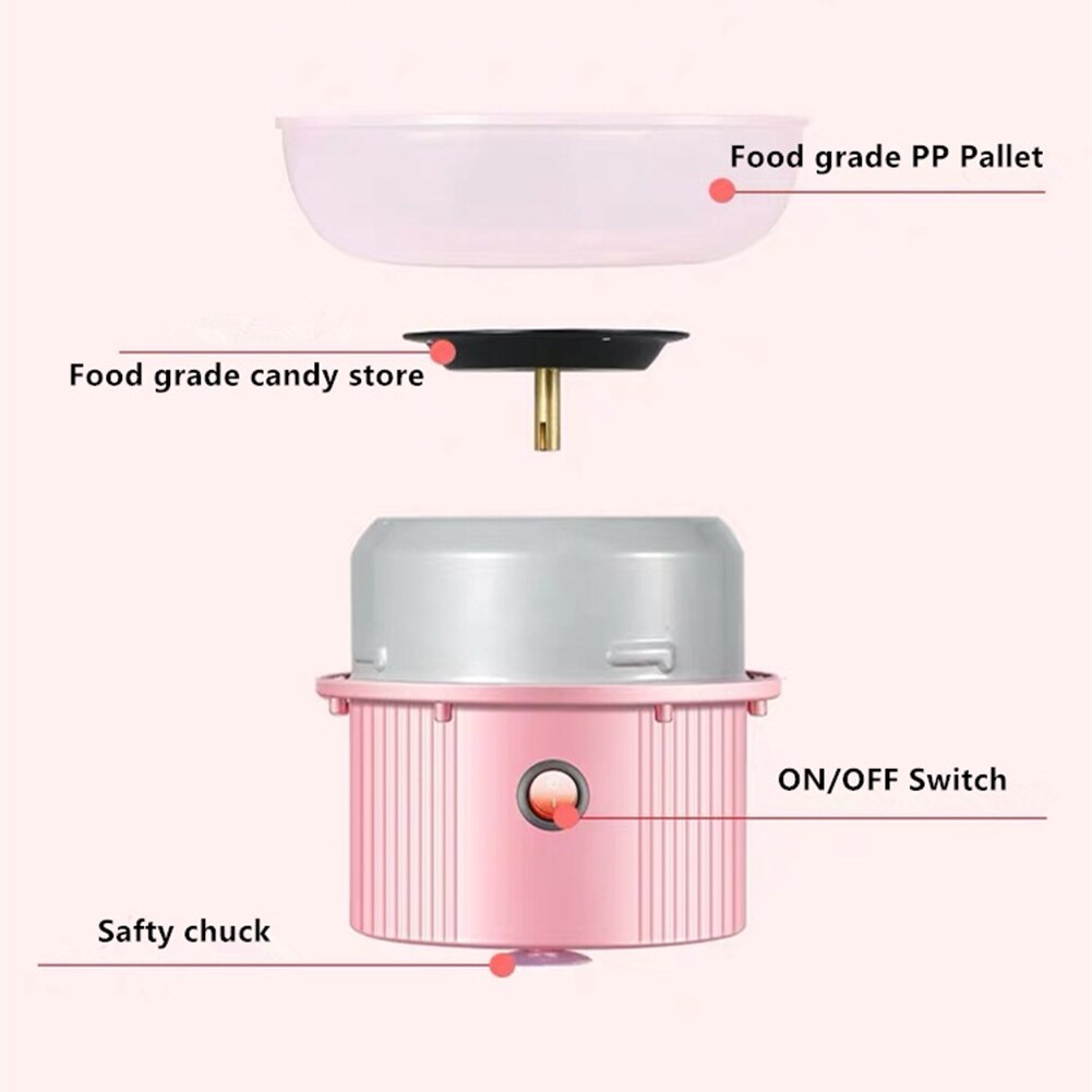 500W Excellent Cotton Candy Machine Food Grade Candy Floss Maker Low Noise Make All Kinds Of Marshmallows