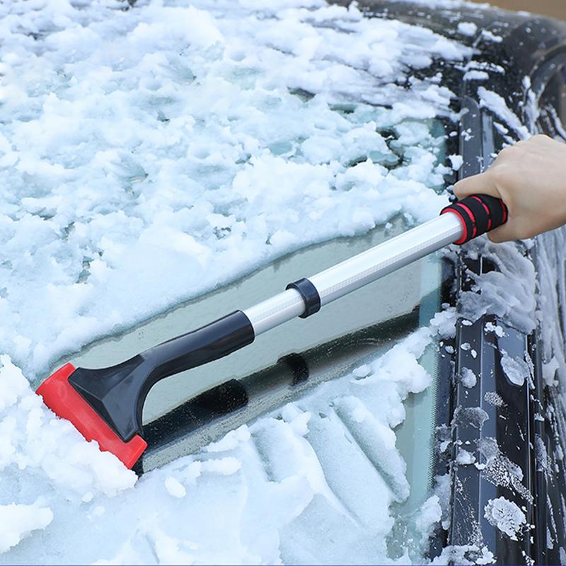 Ausziehbare Aluminium-Eiskratzer, Schneebürste für die Windschutzscheibe des Autos, teleskopisch, extra lange Schneeschaufel, Winter-Eiskratzer, Frostentfernung