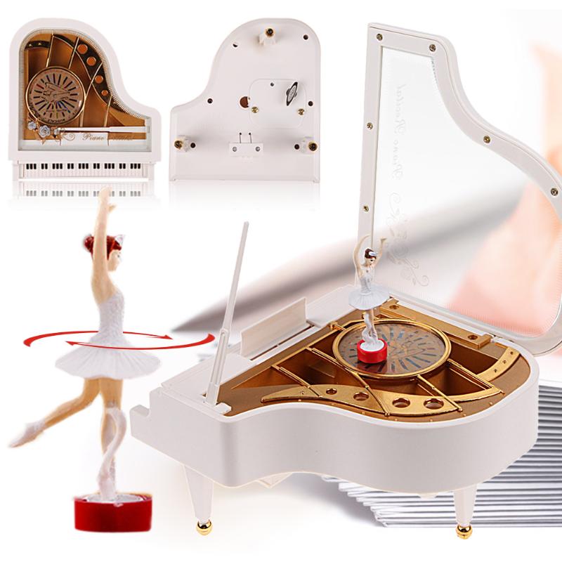 Clockwork Type Music Box Rotary Classical Ballerina Girl On The Piano Model Music Box Birthday Wedding Love Home Decoration