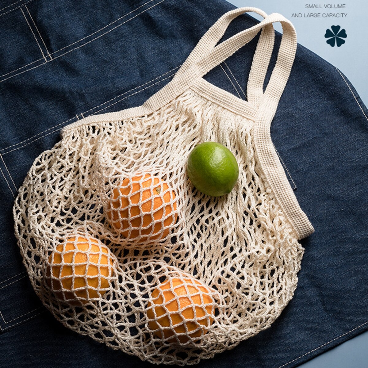 Tragbare Wiederverwendbare Taschen für Obst Gemüse Tasche Baumwolle Gittergewebe Schnur Organizer Handtasche Kurzen Griff Netz Einkaufen Taschen Tote