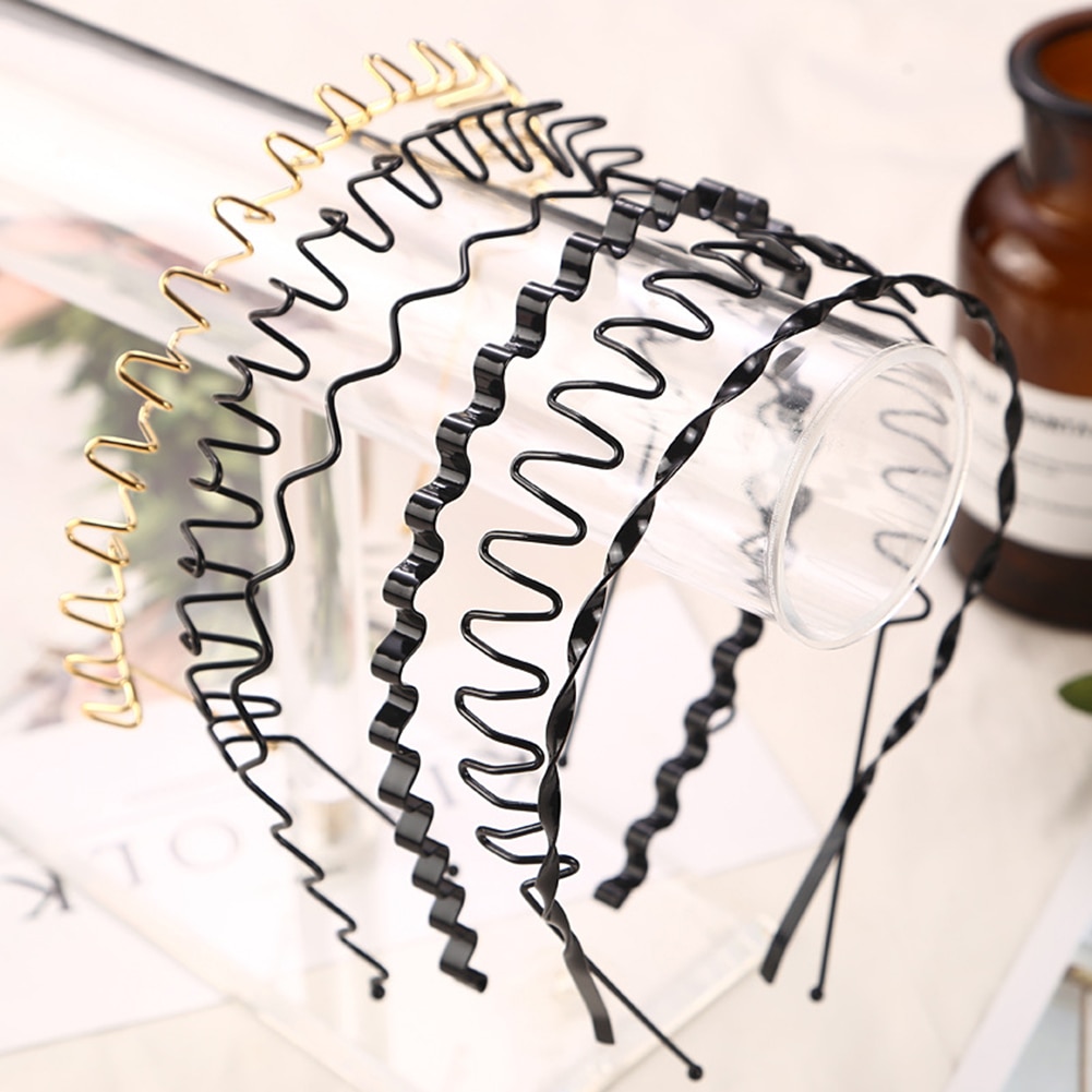 Chic Unisex Black Wavy Hairband Men Women Washing Headband Scrunchy Styling Tools Accessories Headwear Hair Head Hoop Bands