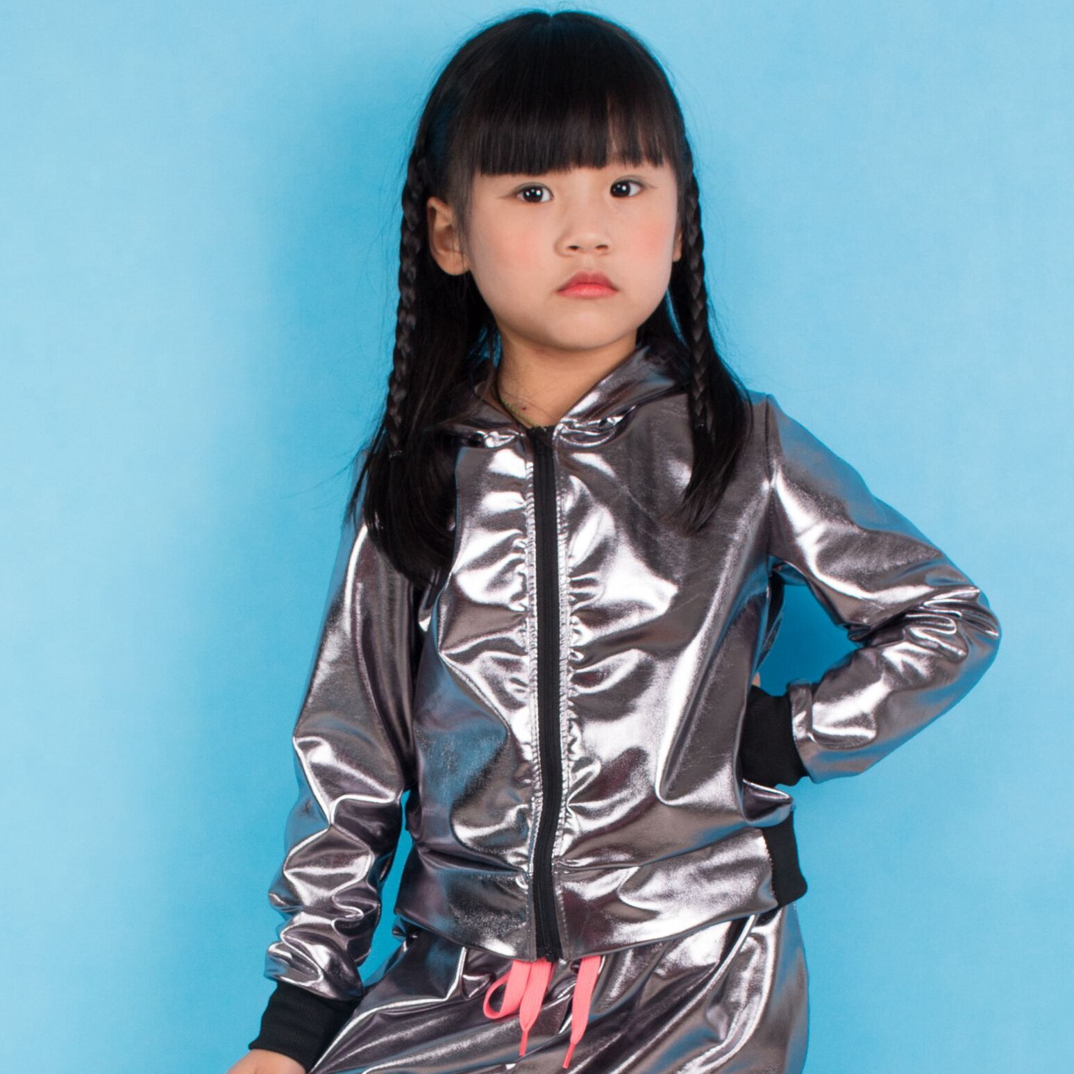 2021 primavera autunno Unisex bomber Jacket Stage Performance Wear Paillette con cappuccio Hip Hop Dance Coat Jazz giacche per bambini per ragazze: 3T