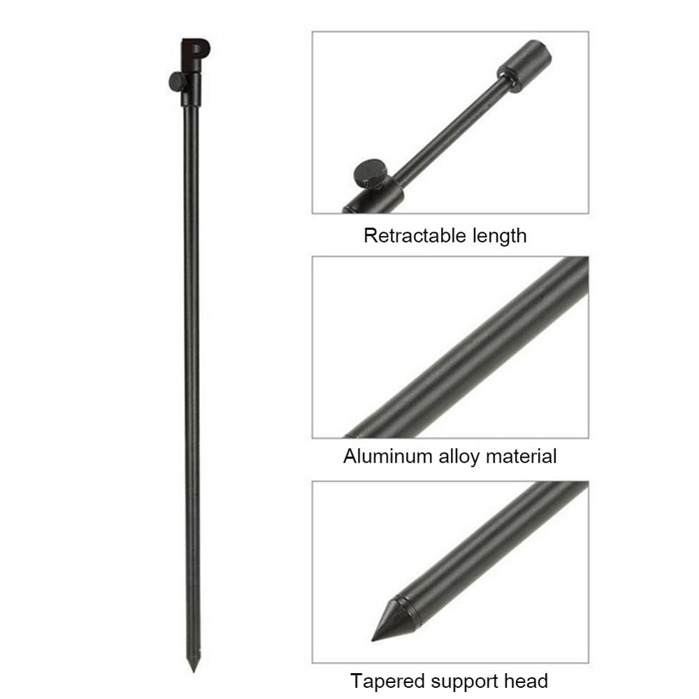 1 unidad de Banco de pesca Durable palo de textura delicada carpa Fishing Bank Stick ajustable Bankstick Bite alarma extensión Rod negro