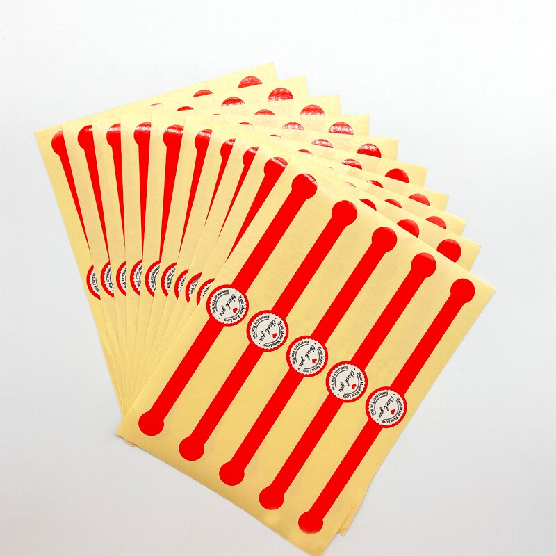 50 unids/lote rojo negro gracias hecho a mano con amor tira larga etiqueta adhesiva Kraft DIY para pastel hornear sellado ticker: Rojo