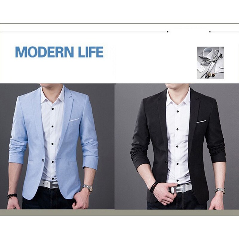 Ruskea kevät syksy rento miesten bleiseri mallit slim fit bleiserit yksi nappi helppohoitoinen pitkähihaiset bleiserit miesten puvut plus koko 5xl