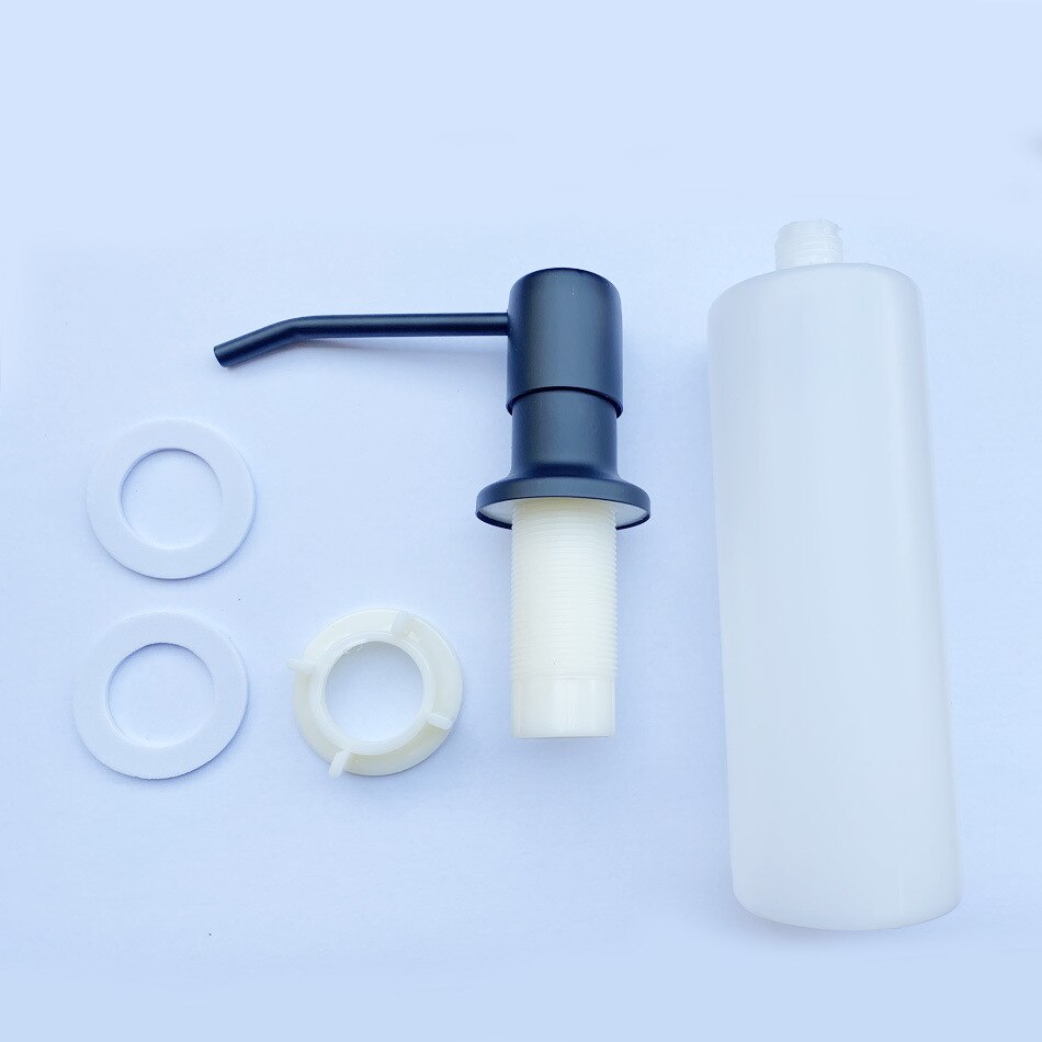 Tuqiu Aanrecht Zeepdispenser Rvs Zeepdispenser Badkamer 300Ml Zeepdispenser Zwart/Goud/Chroom/nikkel