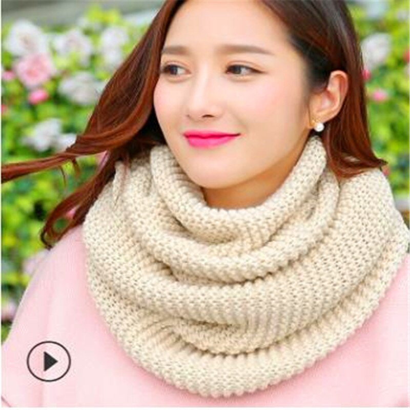 Winter han editie sjaals breien wol kraag vrouw met dikke warme pure kleur 2 val hoofddoek  cn009: Cn009-6