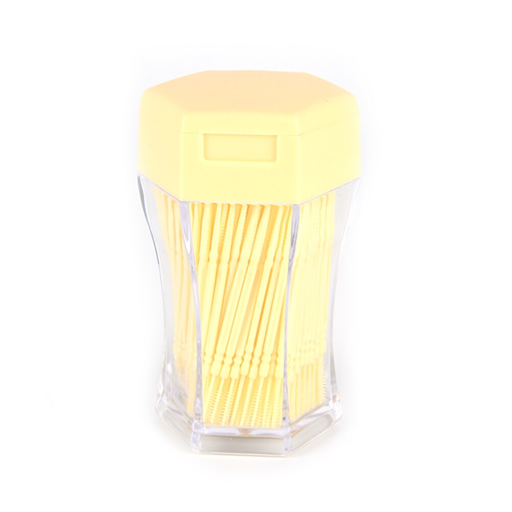 200 Stks/pak 2 Manier Oral Dental Tooth Pick Plastic Rager Tandenstoker Met Draagbare Case Willekeurige Kleur