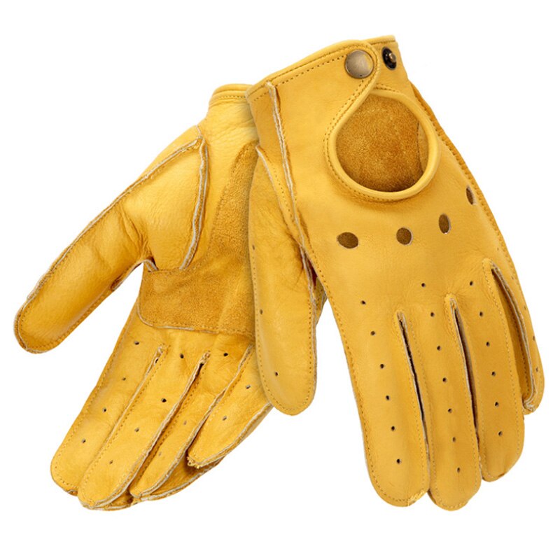 Motorcycle Gloves Goatskin Leather Moto Gloves Summer Breathable Motorbike Riding Full Half Finger Gloves Guantes Moto