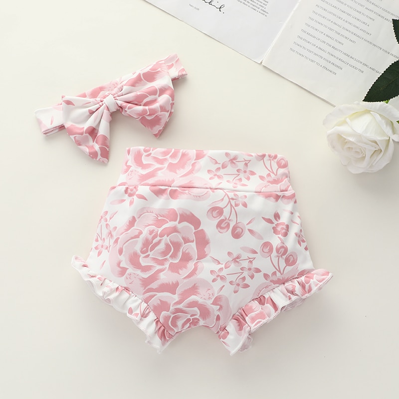 Novo 2 pçs/set bebê meninas leopardo shorts de algodão infantil crianças babados calças curtas verão conjunto roupas