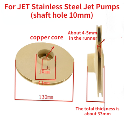 Självsugande pumpar centrifugalpumpar jetpumpar i rostfritt stål kateterstyrskena ppo plastimpeller vattenpumpsdelar: Brun
