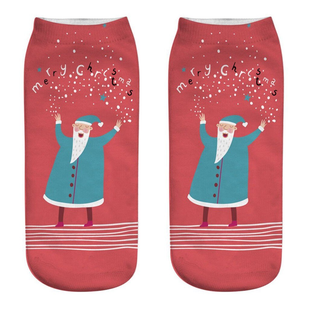 Christmas Tree Snow Elk Cotton Happy Socks Peonfly Autumn Winter Christmas Socks Men Funny Year Santa Claus: G