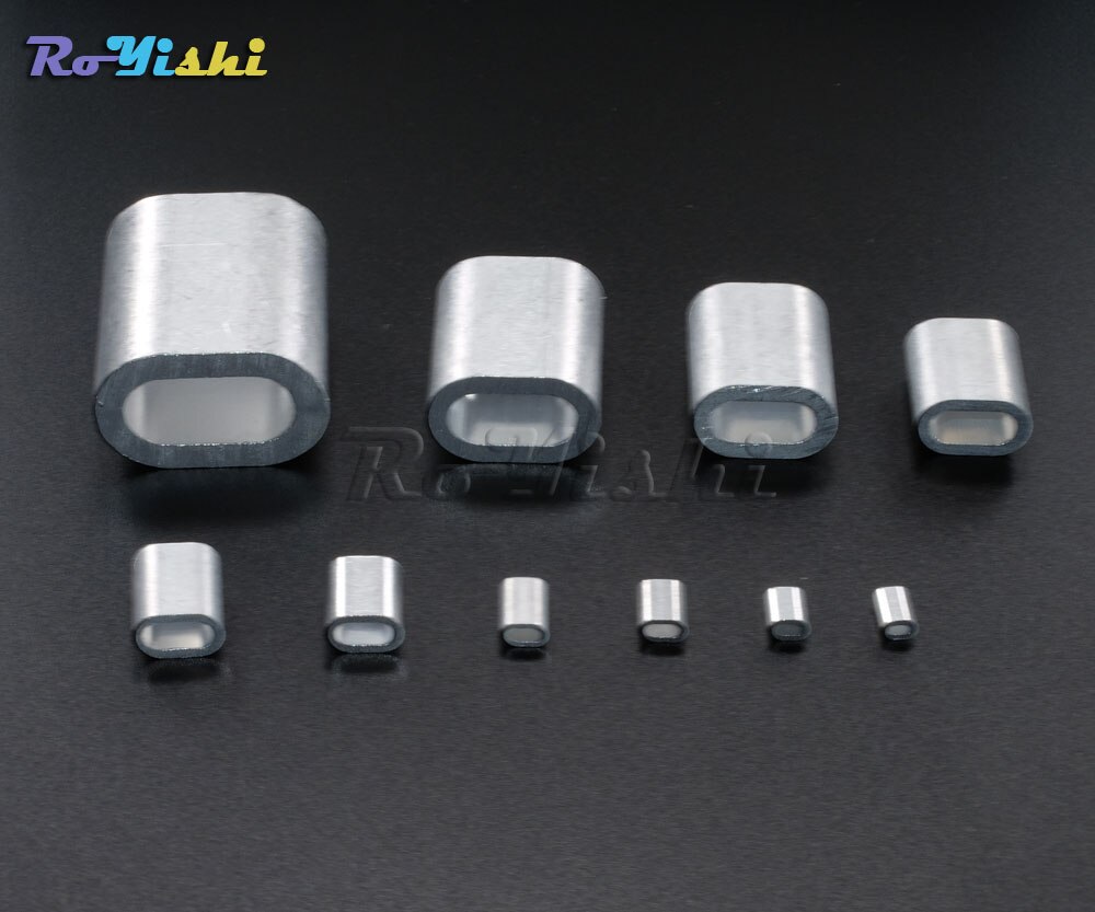 1000pcs/pack Aluminum Cable Crimps Sleeves Cable Ferrule Stops for Snare Wire Rope Clip Fittings