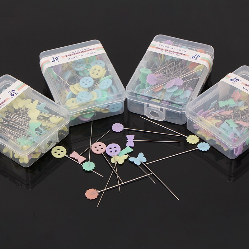 Alfileres de costura del remiendo, accesorios de costura, alfileres de color del remiendo, agujas de coser, accesorios de costura DIY, acero inoxidable, 100 Uds.