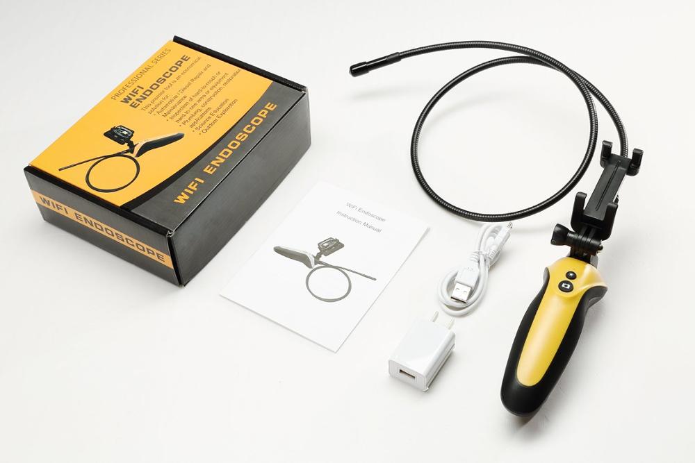 HT-669-endoscopio inalámbrico con Wifi, boroscopio, IP67, cámara de inspección de serpiente, Cable de 1M, 720P, 6 LED, para IOS y Android