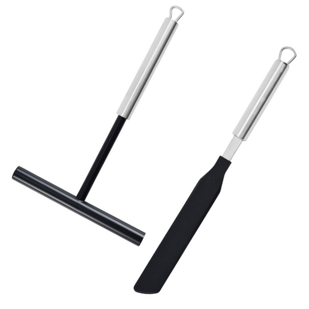 Stainless Steel Cake Spreader Non Stick With Hanging Hole French Crepe Spreader T Shape Batter Spatula Baking Tool